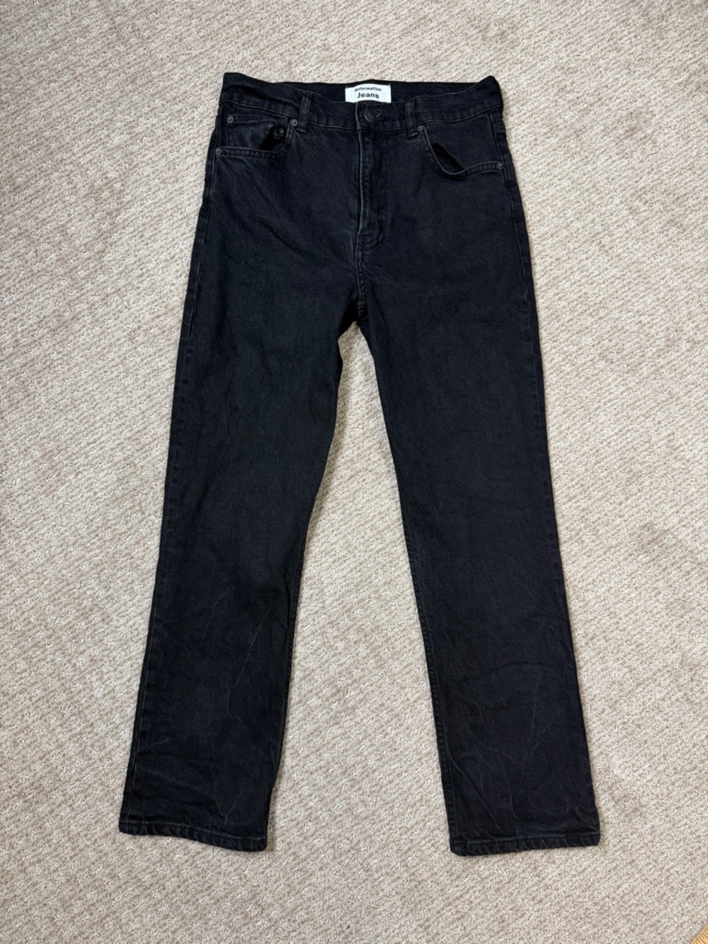 Reformation Black Straight Leg Denim Jeans Women size 27